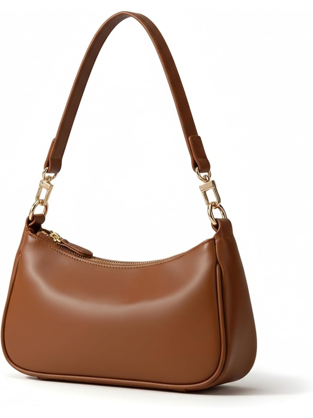 〽️ Women's Brown Tote Small Hobo Clutch Purse Zipper Closure Crossbody Bags